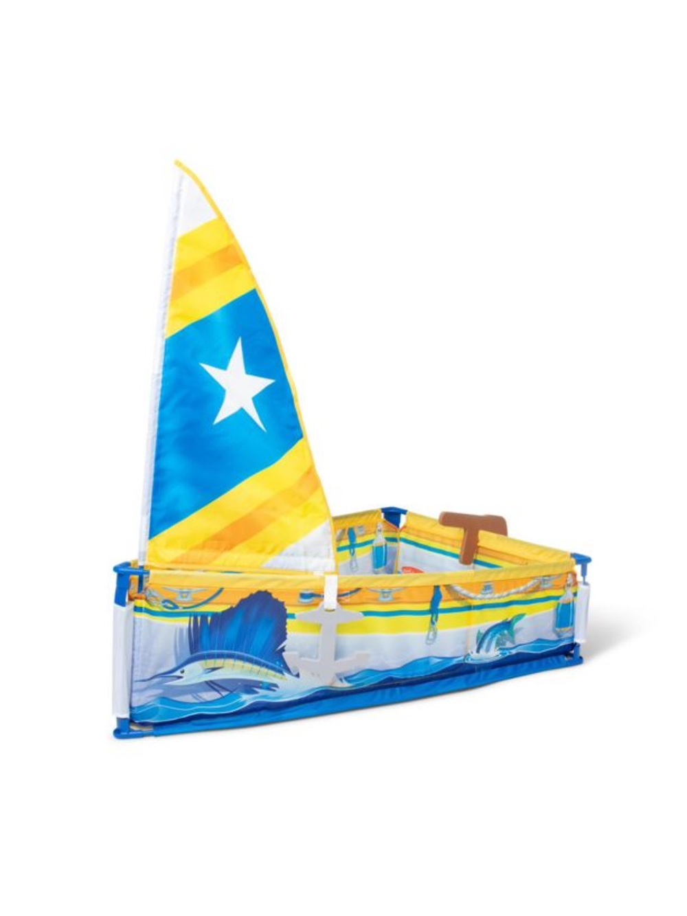 Melissa & Doug Let’s Explore Sailboat Pretend Play 5 Piece Yellow Blue Playpen